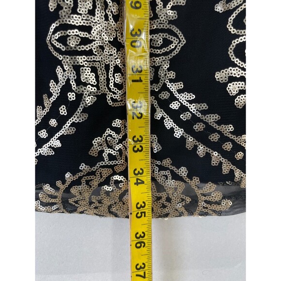 Ronni Nicole Sequin Shift Dress Women’s 6P Black Gold Sleeveless Cocktail NWT - Picture 6 of 9